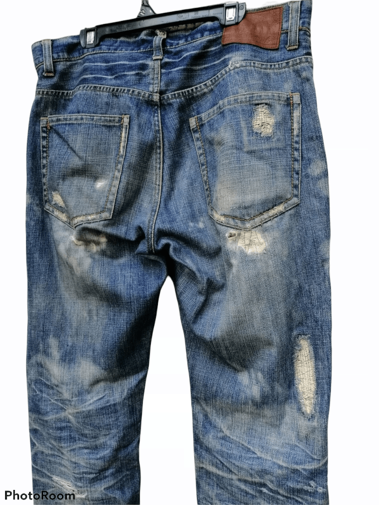 Global Work × Japanese Brand Global Work Selvedge Patches Design Straight Fit Size US 33 - 5 Thumbnail
