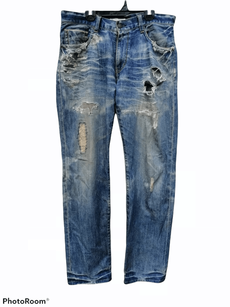 Global Work × Japanese Brand Global Work Selvedge Patches Design Straight Fit Size US 33 - 1 Thumbnail