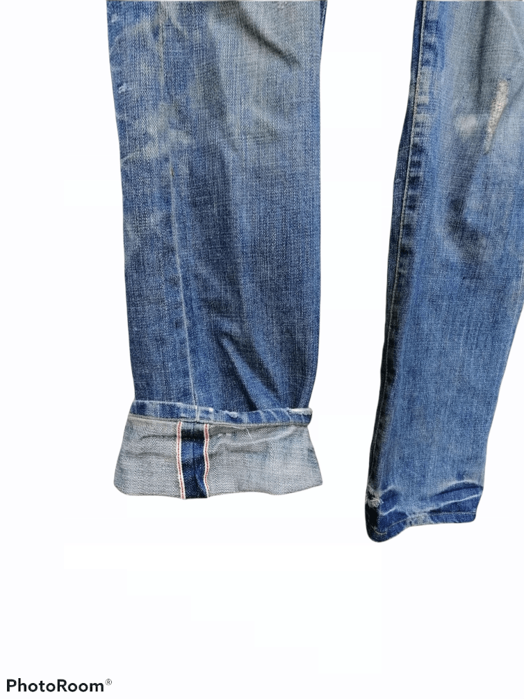 Global Work × Japanese Brand Global Work Selvedge Patches Design Straight Fit Size US 33 - 2 Thumbnail
