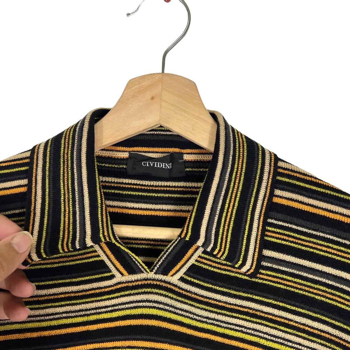 Japanese Brand VINTAGE STRIPED LONG SLEEVE CIVIDEN ITALY MADE Size US M / EU 48-50 / 2 - 5 Thumbnail