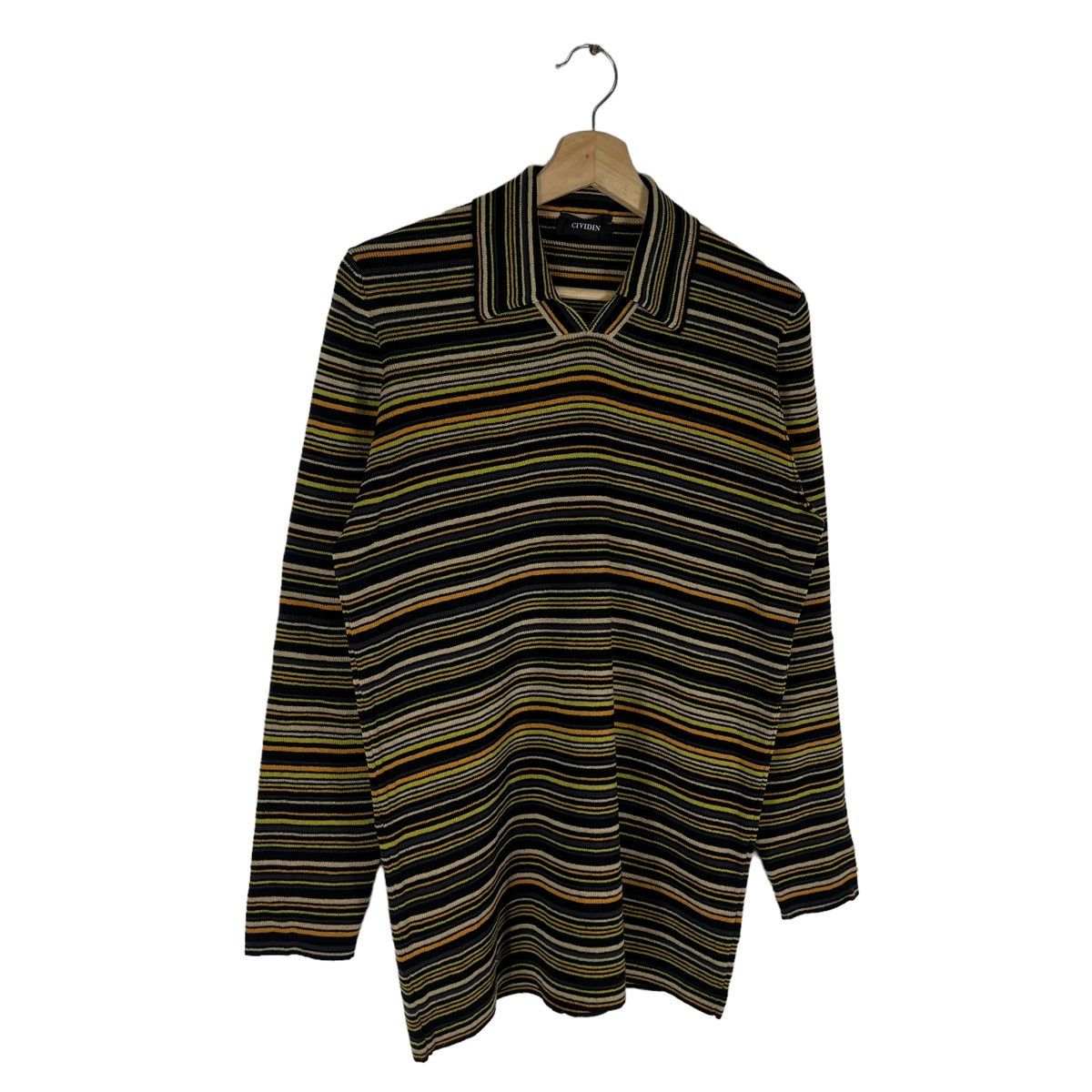 Japanese Brand VINTAGE STRIPED LONG SLEEVE CIVIDEN ITALY MADE Size US M / EU 48-50 / 2 - 3 Thumbnail