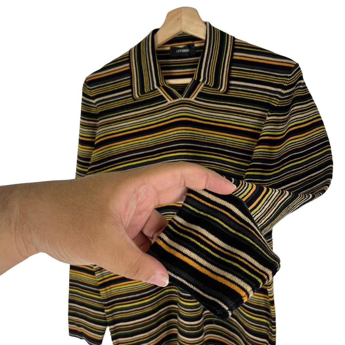 Japanese Brand VINTAGE STRIPED LONG SLEEVE CIVIDEN ITALY MADE Size US M / EU 48-50 / 2 - 6 Thumbnail