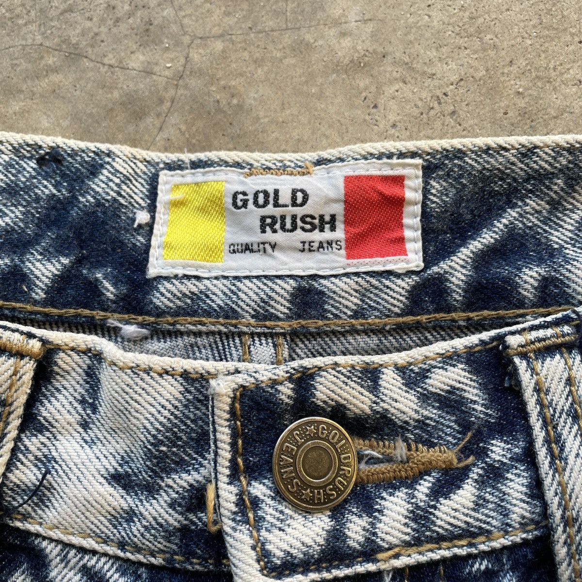 Vintage W27x33💥 Vintage Gold Rush Faded Denim Jeans Pants Size US 27 - 7 Thumbnail