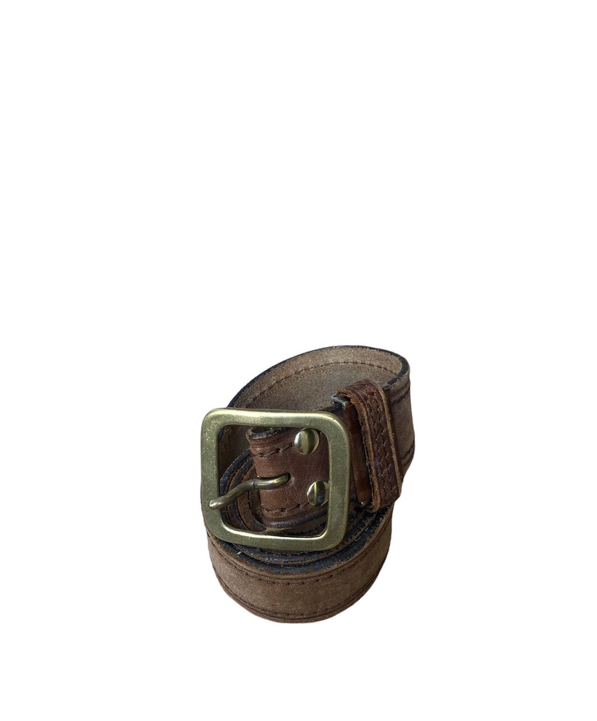 Vintage Leather Solid Brass Buckle Belts