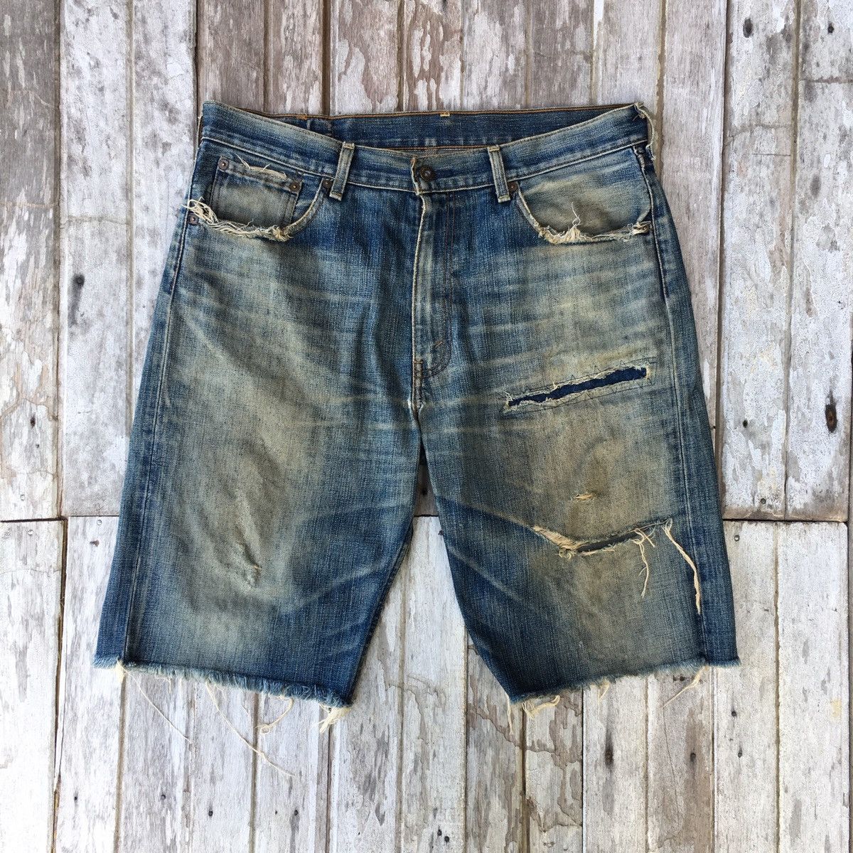 Levi's 💥SICK💥 THRASHED Vintage Levis Denim ERD GRUNGE PANTS Size US 36 / EU 52 - 2 Thumbnail