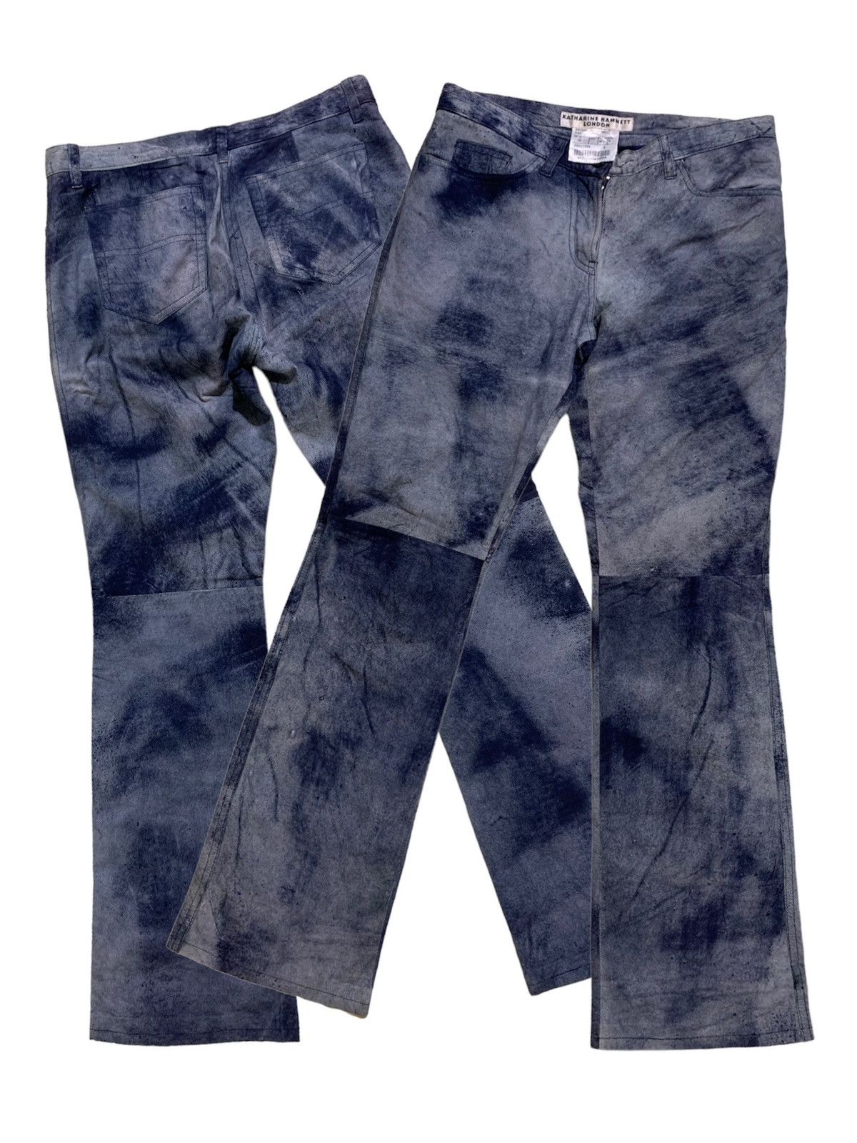💥Rare vintage 90s Khatarine hamnett goatskin flare dye pant