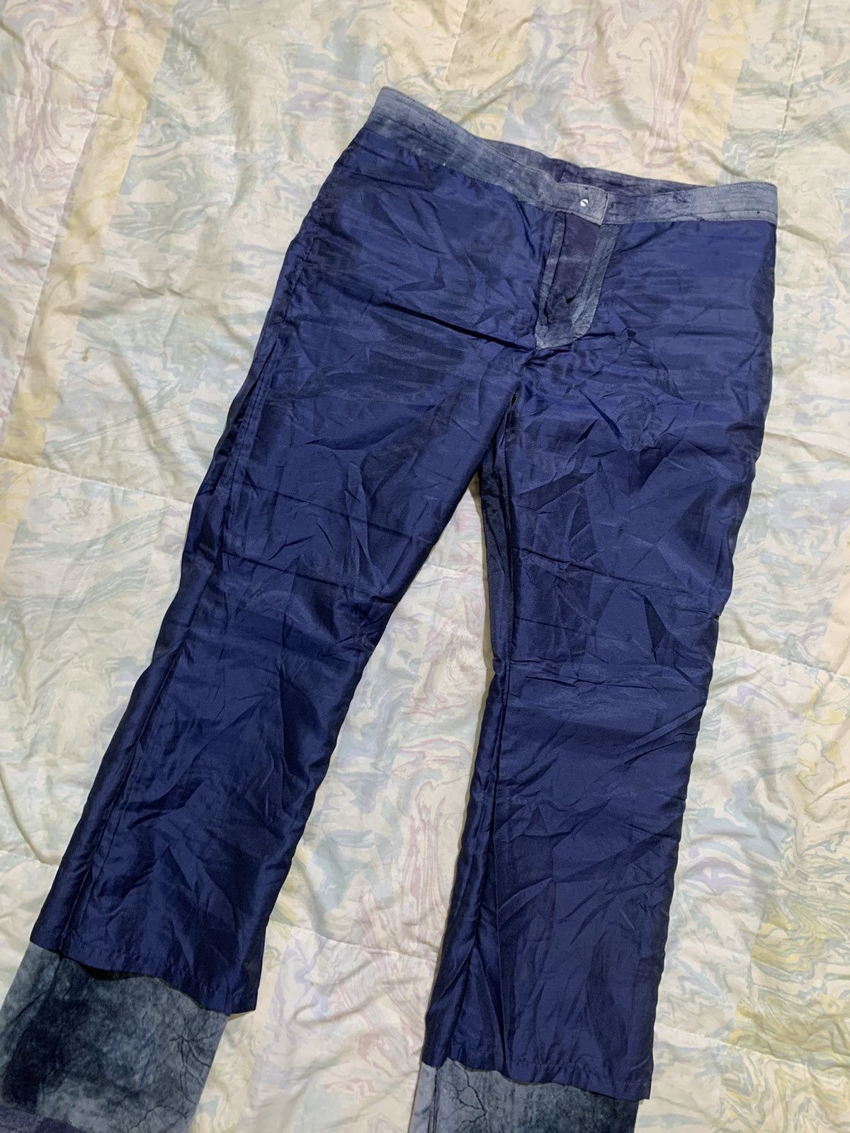 Katharine Hamnett London 💥Rare vintage 90s Khatarine hamnett goatskin flare dye pant Size 29" - 22 Thumbnail