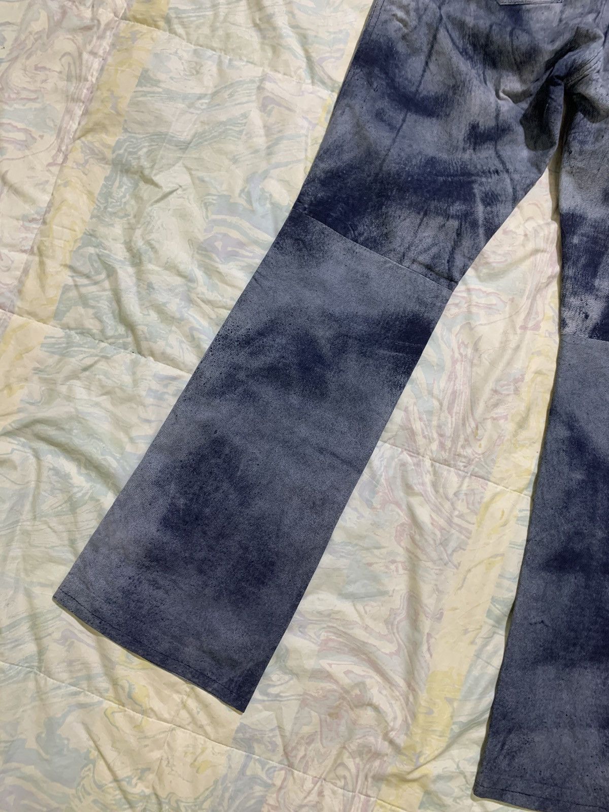 Katharine Hamnett London 💥Rare vintage 90s Khatarine hamnett goatskin flare dye pant Size 29" - 12 Thumbnail