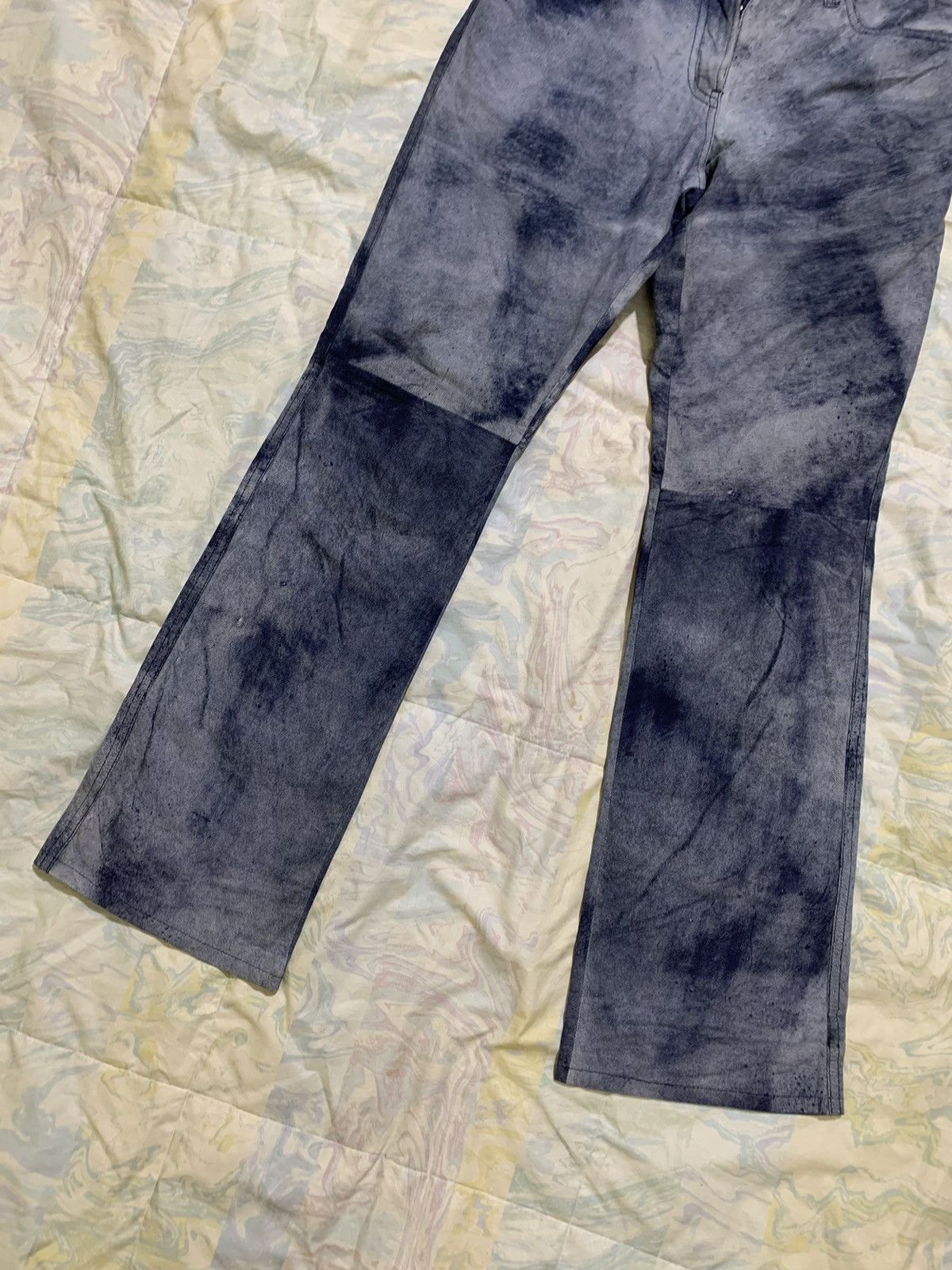 Katharine Hamnett London 💥Rare vintage 90s Khatarine hamnett goatskin flare dye pant Size 29" - 4 Thumbnail