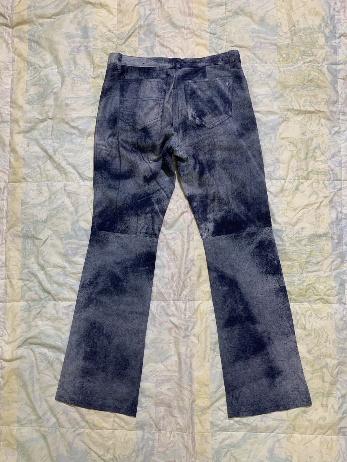 Katharine Hamnett London 💥Rare vintage 90s Khatarine hamnett goatskin flare dye pant Size 29" - 9 Thumbnail