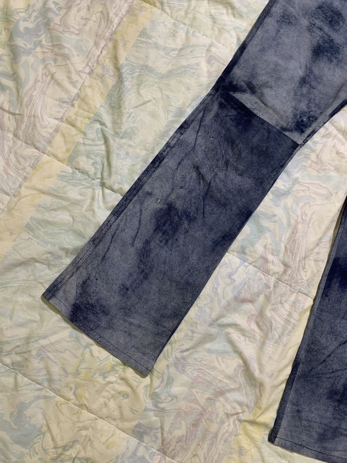 Katharine Hamnett London 💥Rare vintage 90s Khatarine hamnett goatskin flare dye pant Size 29" - 6 Thumbnail