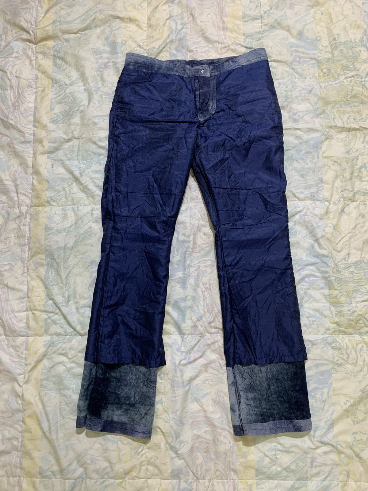 Katharine Hamnett London 💥Rare vintage 90s Khatarine hamnett goatskin flare dye pant Size 29" - 21 Thumbnail