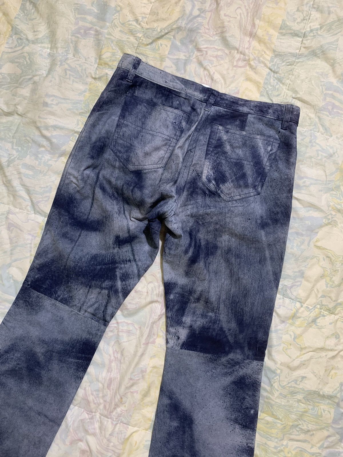 Katharine Hamnett London 💥Rare vintage 90s Khatarine hamnett goatskin flare dye pant Size 29" - 10 Thumbnail
