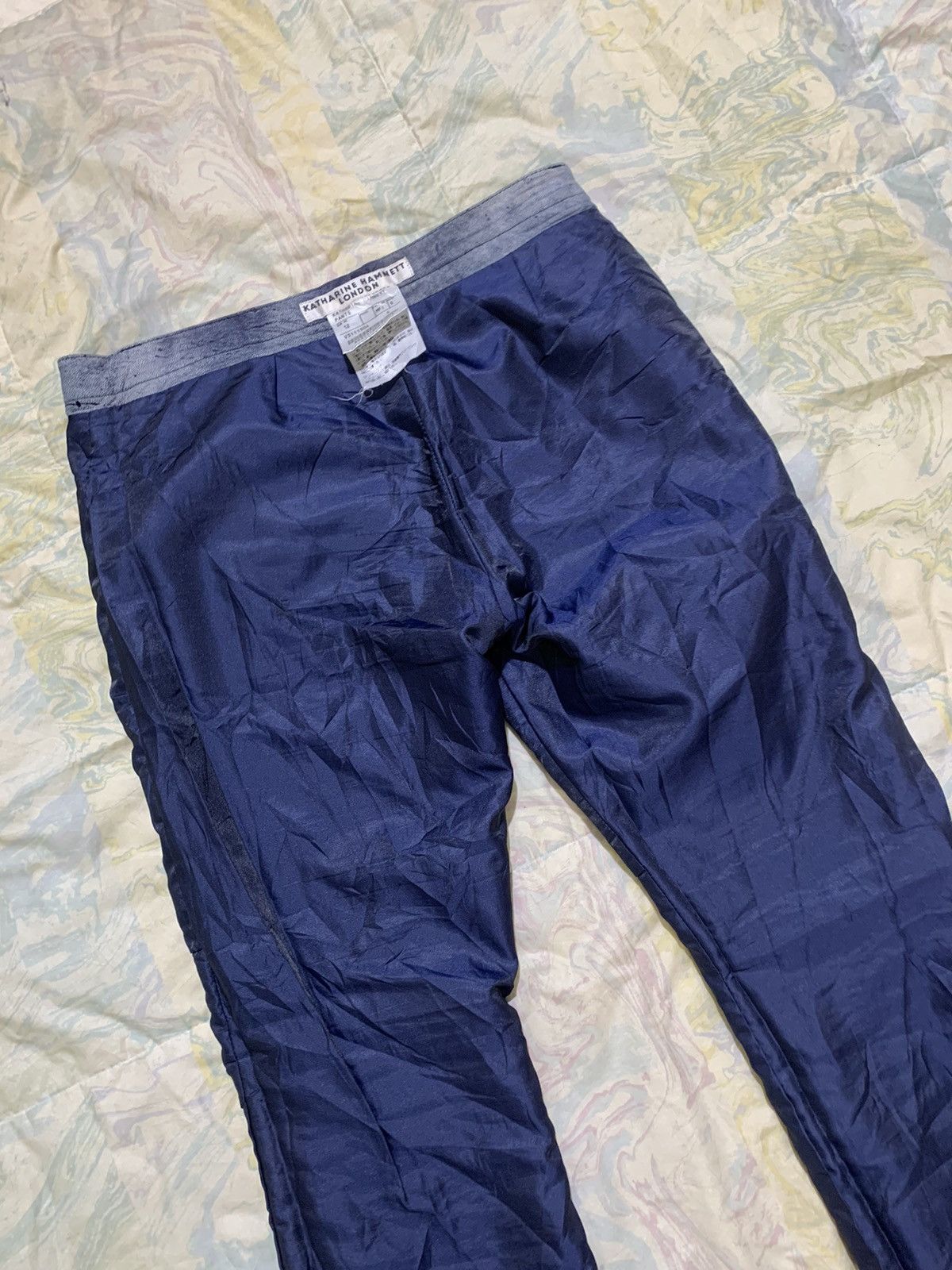Katharine Hamnett London 💥Rare vintage 90s Khatarine hamnett goatskin flare dye pant Size 29" - 24 Thumbnail