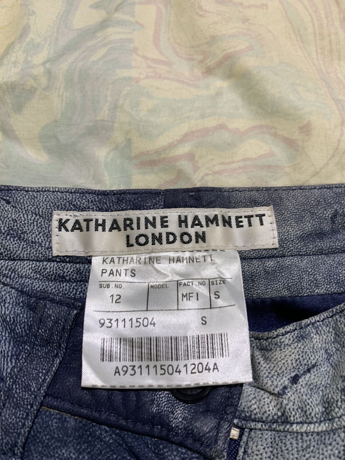 Katharine Hamnett London 💥Rare vintage 90s Khatarine hamnett goatskin flare dye pant Size 29" - 19 Thumbnail