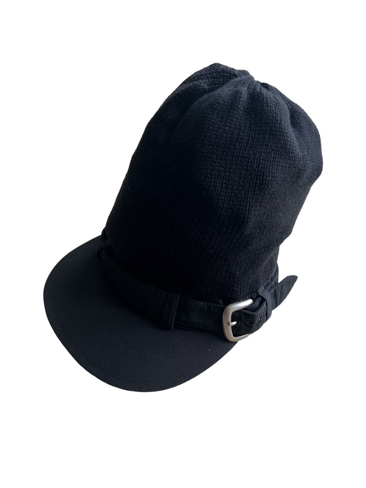 Limi Feu GRAIL🔥Yohji Limi Feu Hybrid Knit Body Minimal Gabardine Cap Size ONE SIZE - 3 Thumbnail