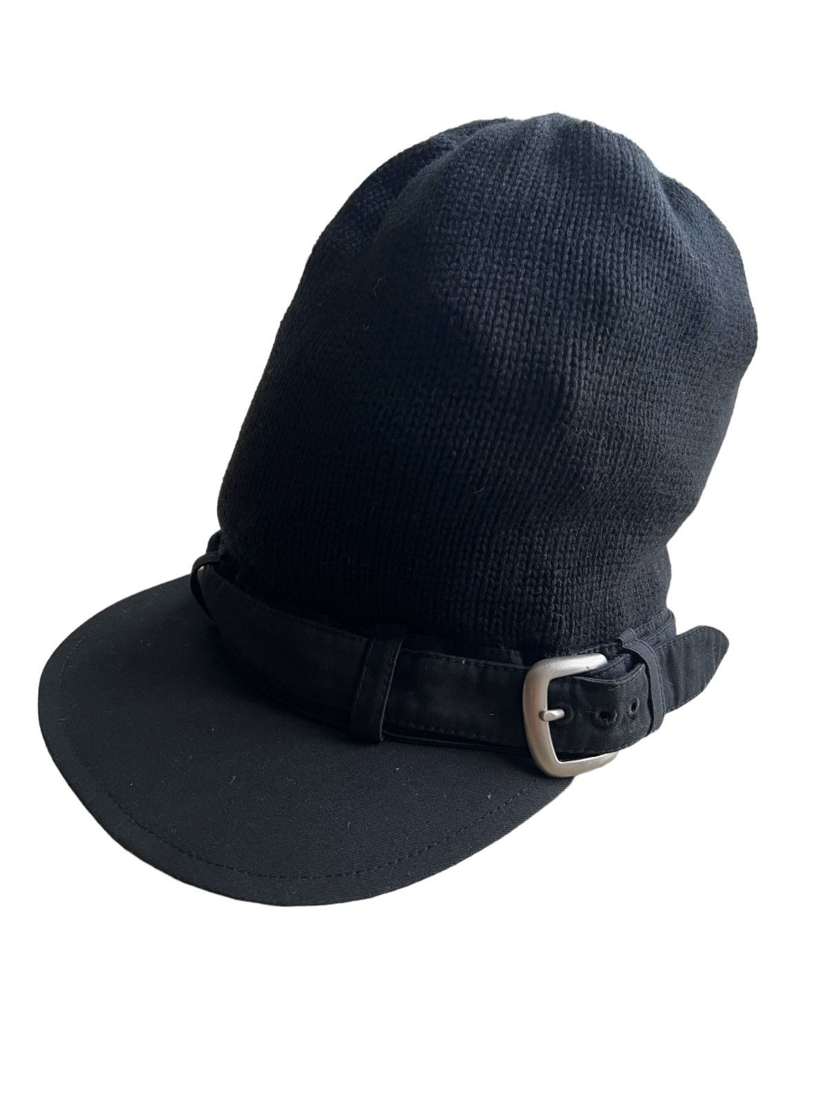 Limi Feu GRAIL🔥Yohji Limi Feu Hybrid Knit Body Minimal Gabardine Cap Size ONE SIZE - 2 Thumbnail