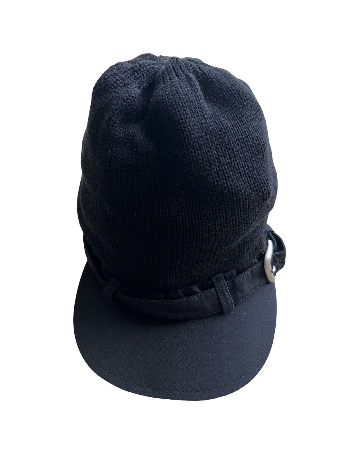 Limi Feu GRAIL🔥Yohji Limi Feu Hybrid Knit Body Minimal Gabardine Cap Size ONE SIZE - 4 Thumbnail