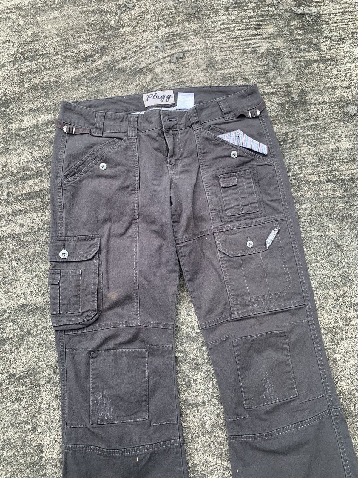 Japanese Brand Plugg woman flare tactical multipocket cargo bush pants Size US 34 / EU 50 - 2 Thumbnail