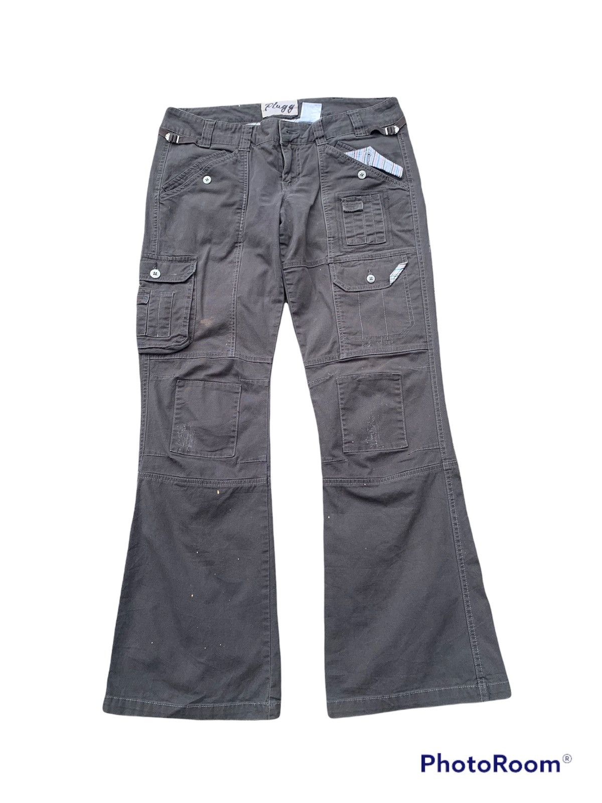 Japanese Brand Plugg woman flare tactical multipocket cargo bush pants Size US 34 / EU 50 - 1 Thumbnail
