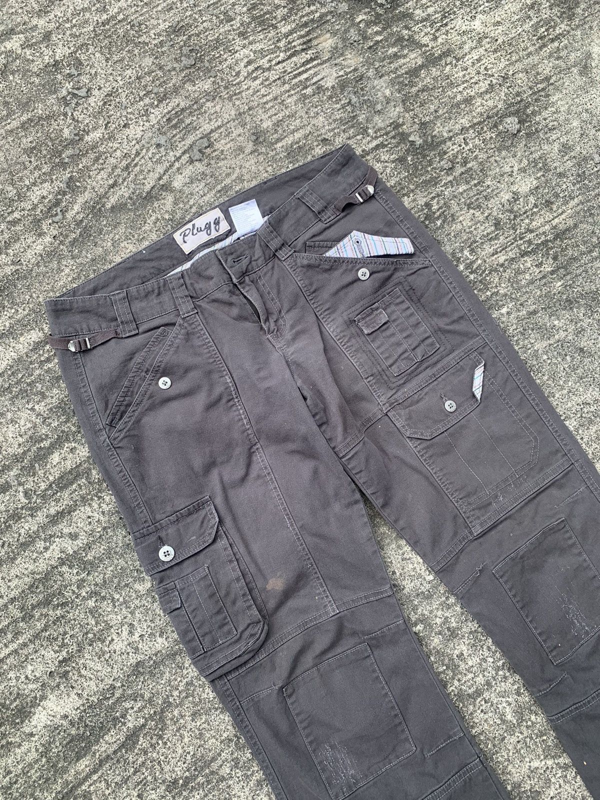Japanese Brand Plugg woman flare tactical multipocket cargo bush pants Size US 34 / EU 50 - 3 Thumbnail