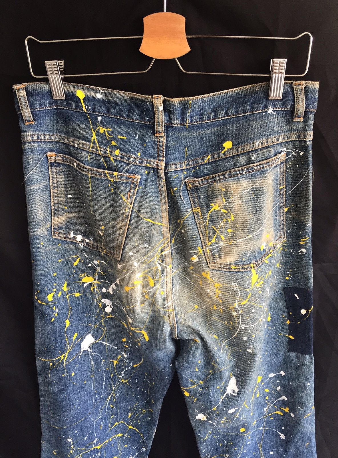 Japanese Brand Japanes Brand Patchwork Sashiko Stitch Painter style Size US 31 - 8 Thumbnail