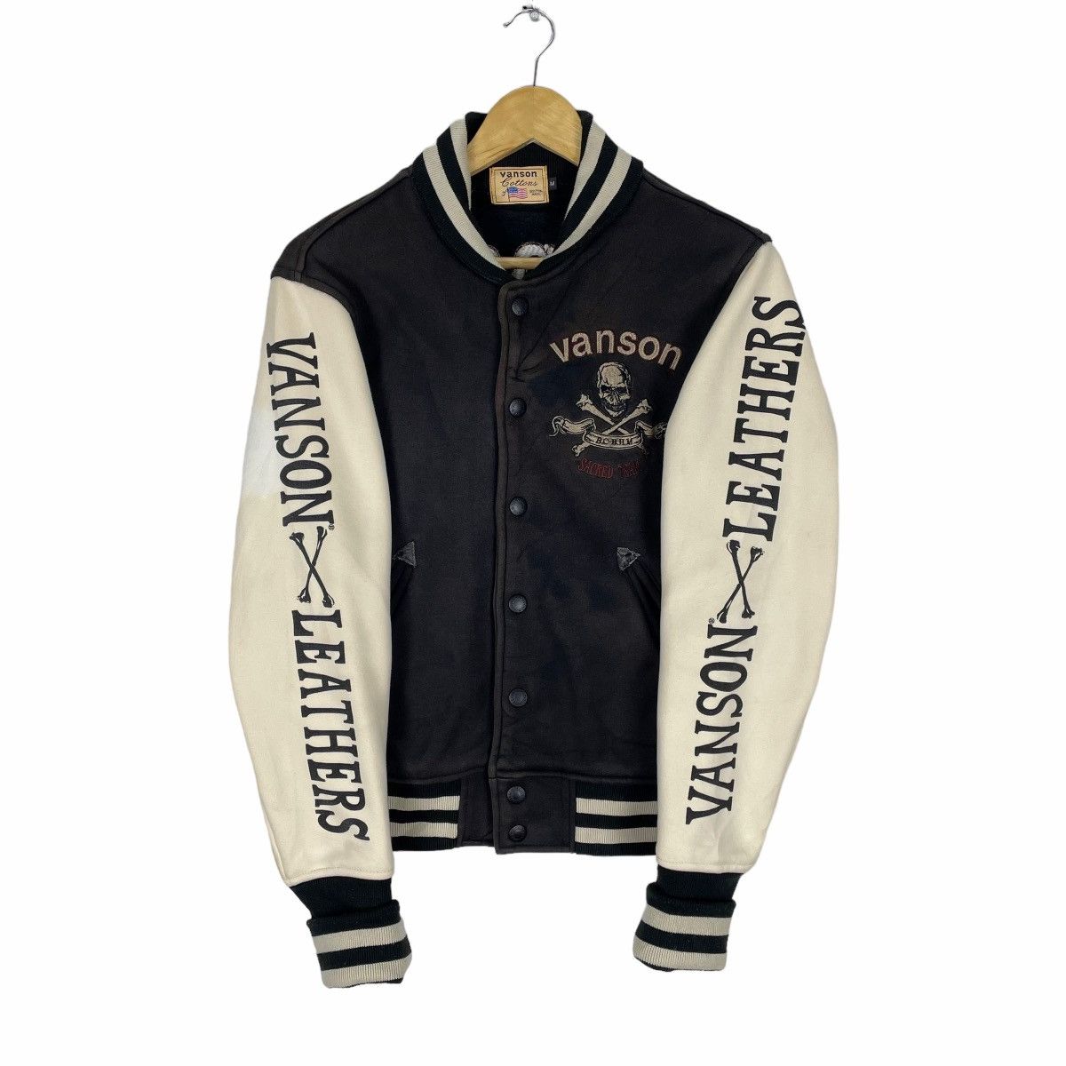 Vanson Leathers ☀️VANSON LEATHER SUN FADED SKULLS VARSITY JACKET Size M / US 6-8 / IT 42-44 - 1 Thumbnail