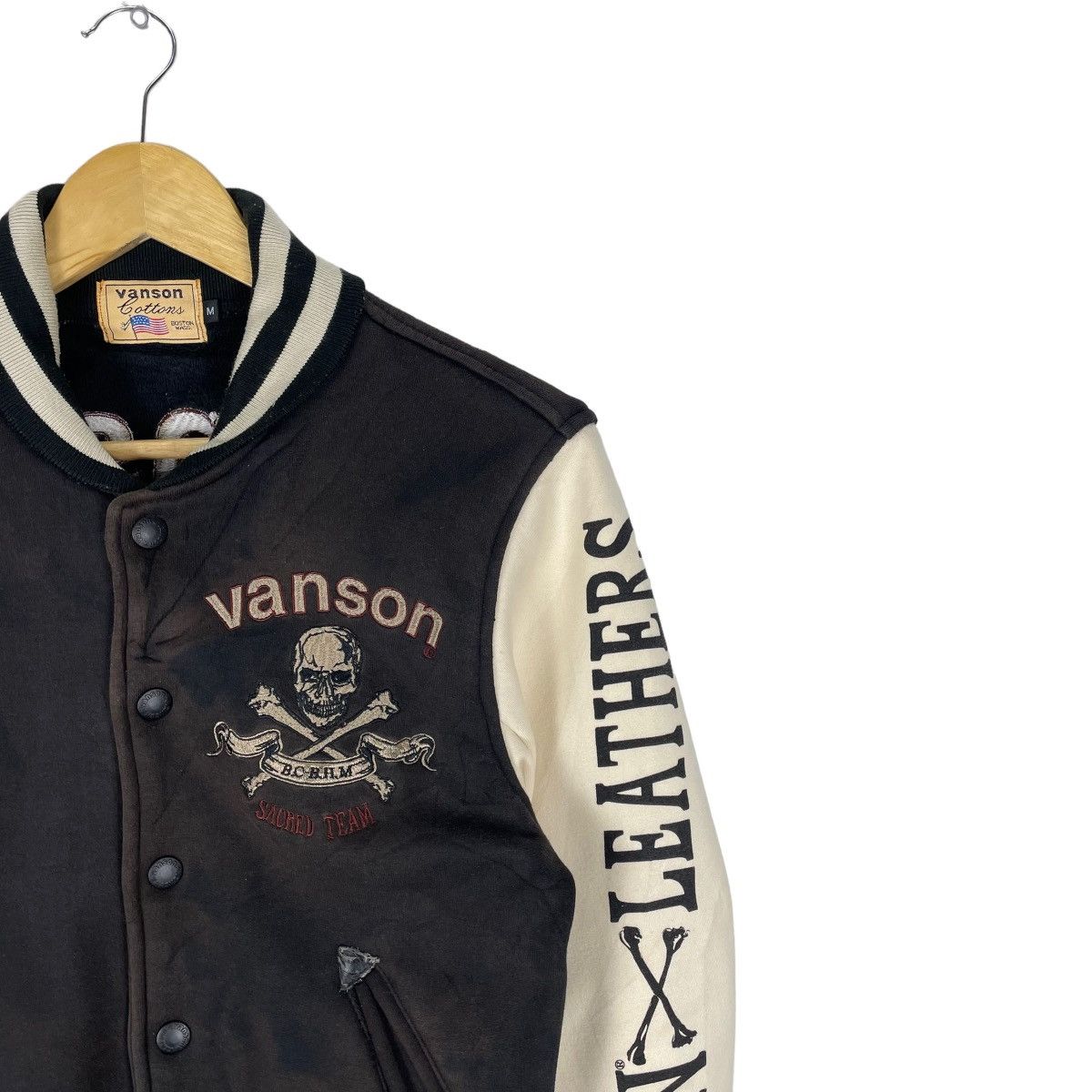 Vanson Leathers ☀️VANSON LEATHER SUN FADED SKULLS VARSITY JACKET Size M / US 6-8 / IT 42-44 - 4 Thumbnail