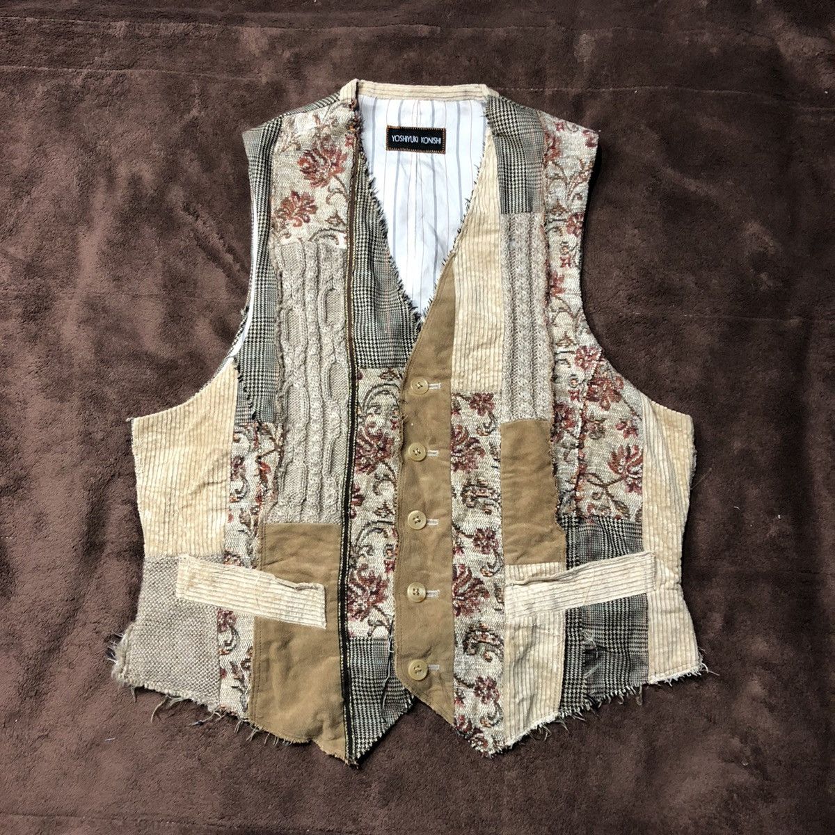 Yoshiyuki Konishi Yoshiyuki Konishi Knit Patchwork Design Vest Size US M / EU 48-50 / 2 - 1 Thumbnail