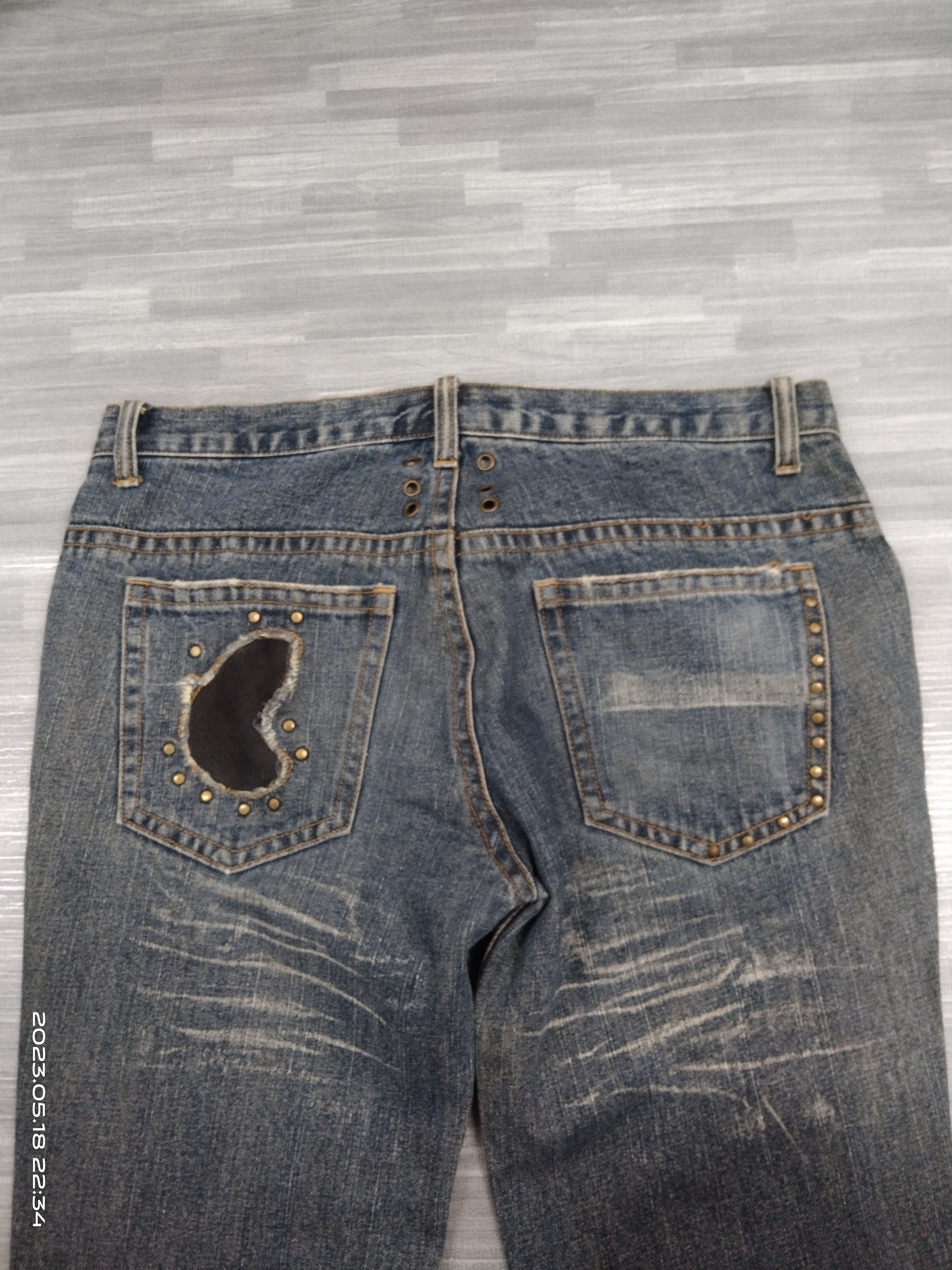 If Six Was Nine × semanticdesign LOWBOX FLARE THRASH DENIM PANTS Size 31" - 5 Thumbnail