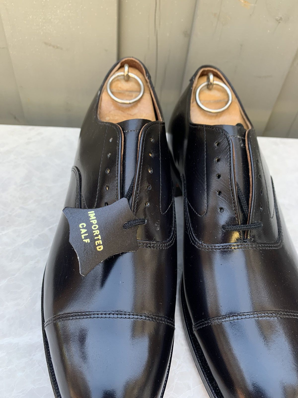 Vintage 90s Deadstock Dacks Calfskin Dress Shoes Capped Leather | Grailed