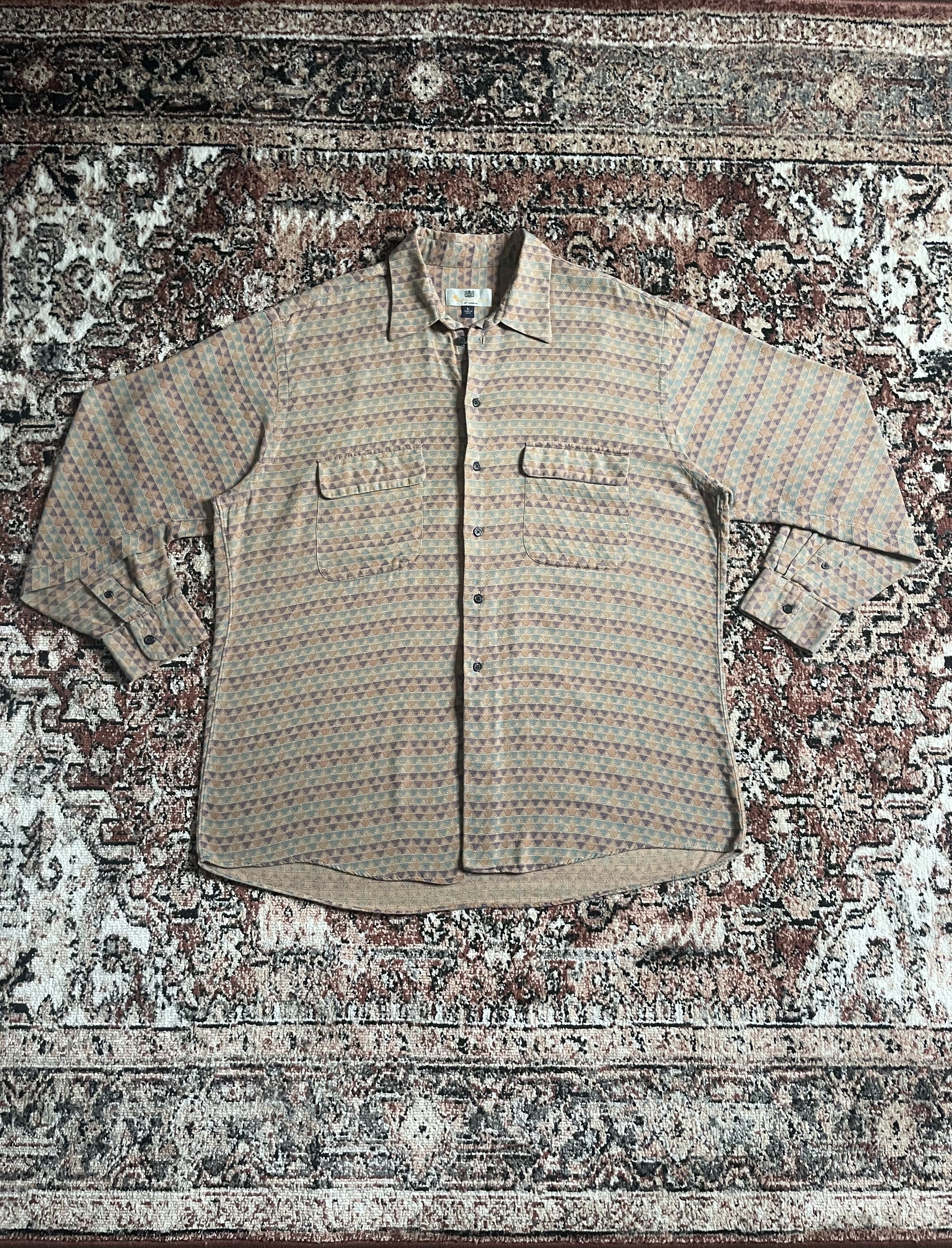 Vintage Vintage - Brown/Green/purple/orange-ish Aztec button up Size US L / EU 52-54 / 3 - 1 Thumbnail