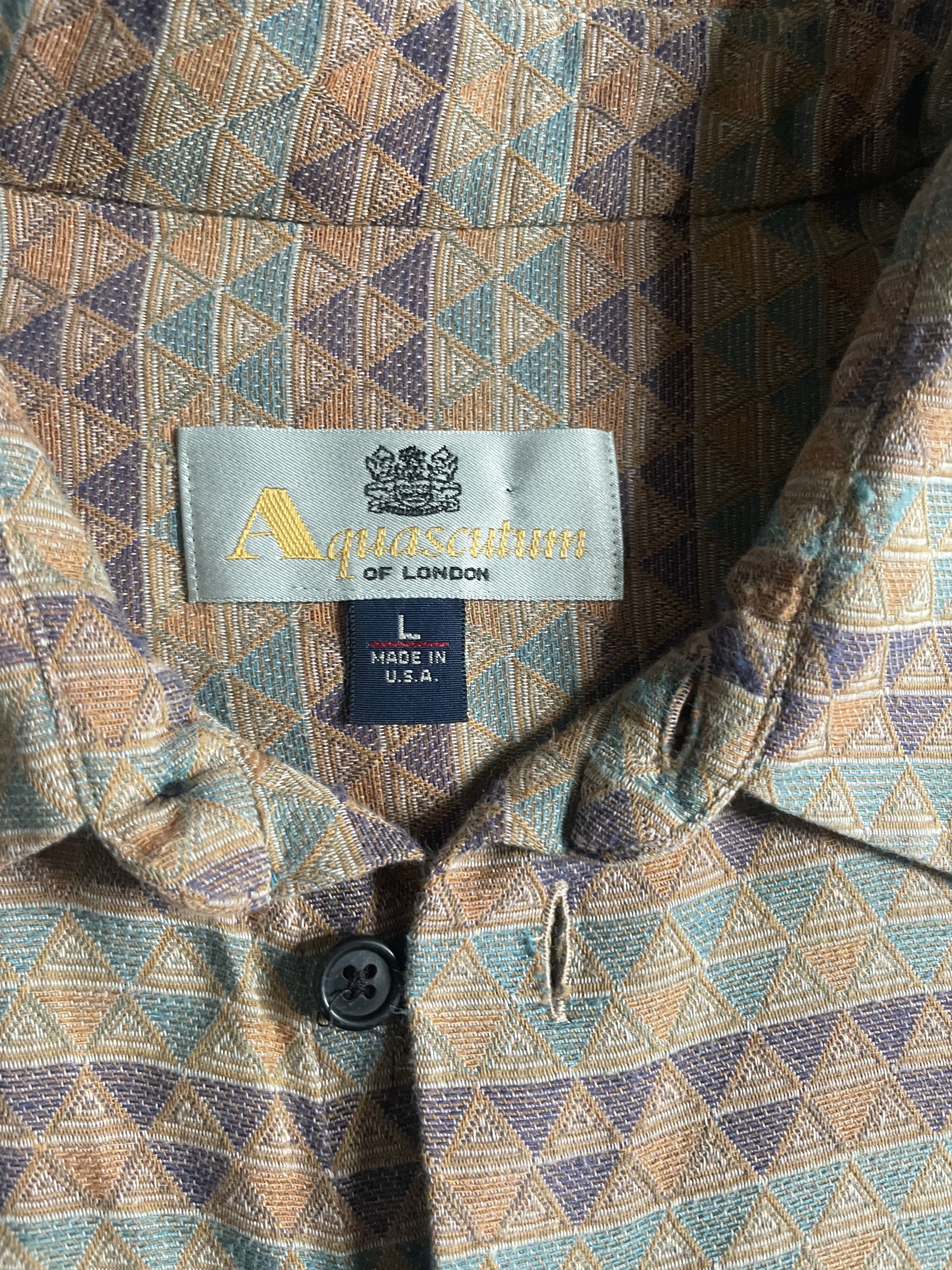 Vintage Vintage - Brown/Green/purple/orange-ish Aztec button up Size US L / EU 52-54 / 3 - 3 Thumbnail