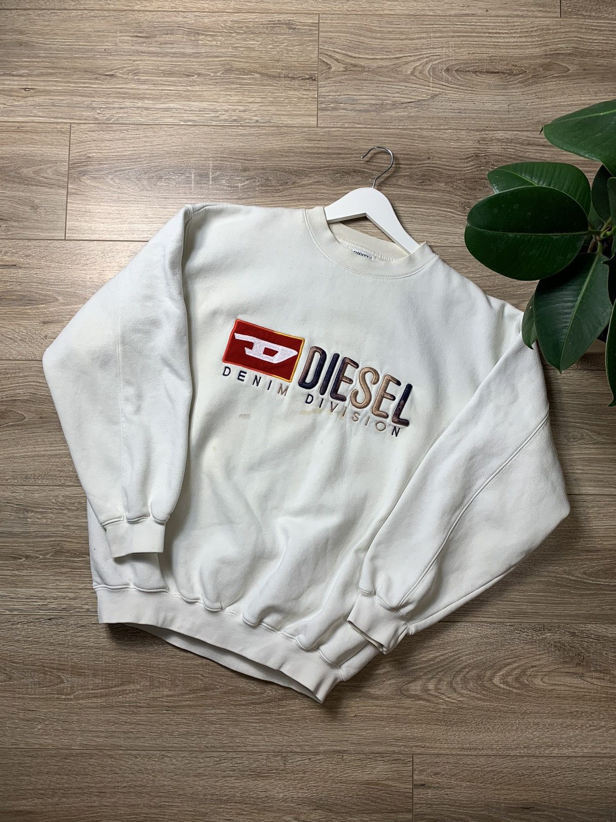 Diesel × Vintage Trashed Sweatshirt Diesel Vintage Big Center Logo Bootleg Size US XL / EU 56 / 4 - 1 Thumbnail