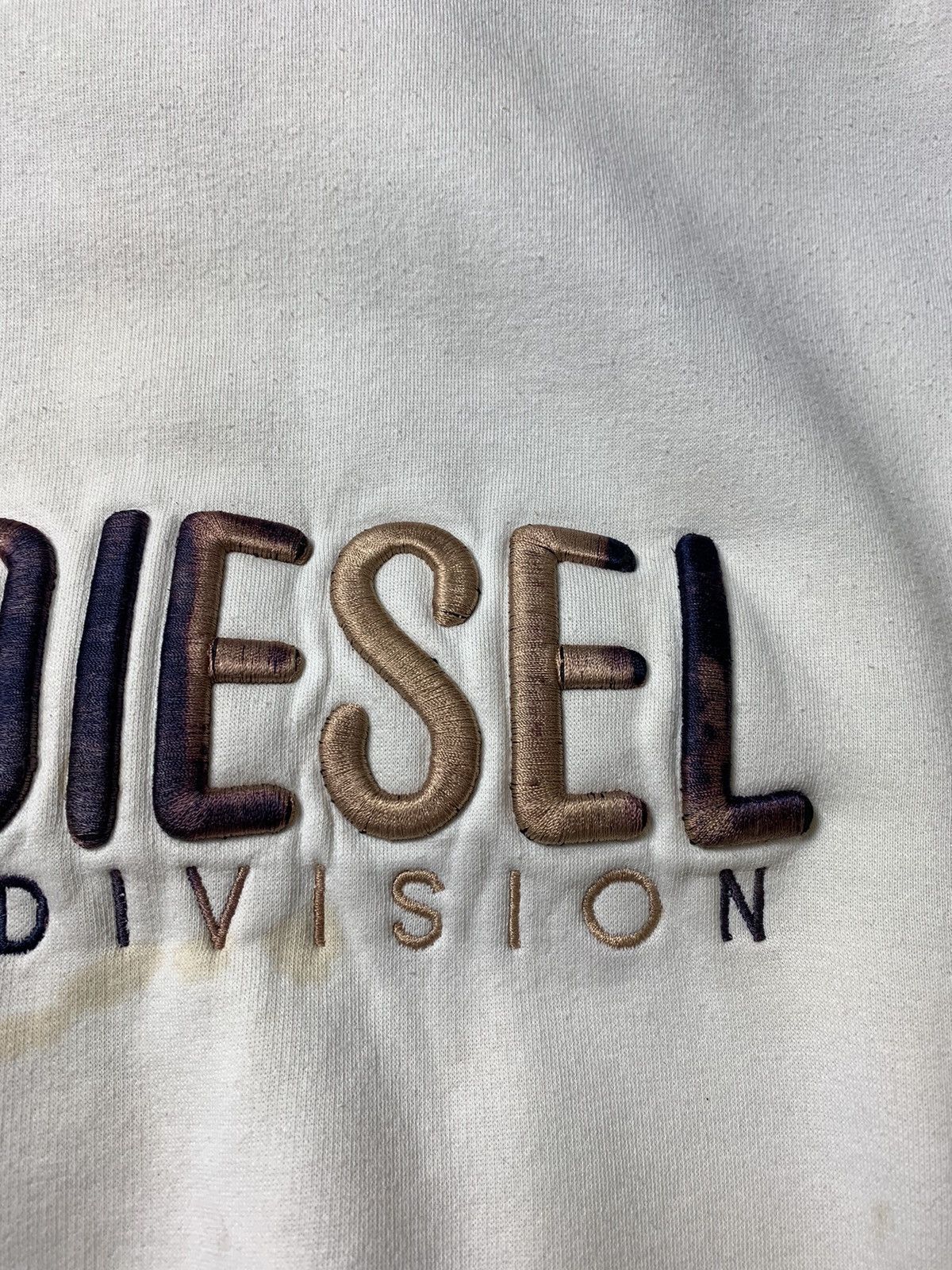 Diesel × Vintage Trashed Sweatshirt Diesel Vintage Big Center Logo Bootleg Size US XL / EU 56 / 4 - 4 Thumbnail