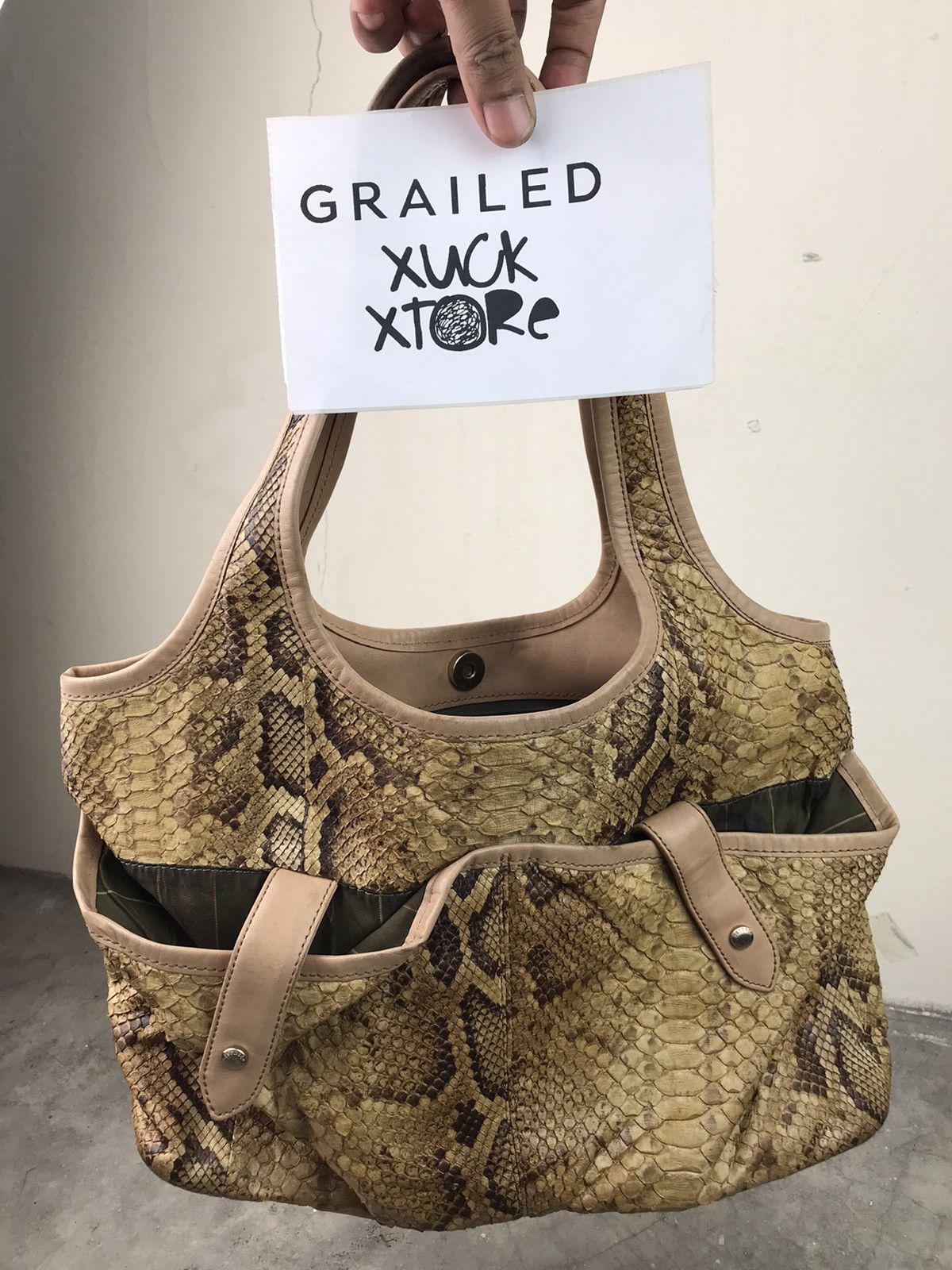 Japanese Brand BESTOFFER🔥VINTAGE PERMAGE HANDBAG SHOULDER BAG PHYTON SKIN Size ONE SIZE - 25 Thumbnail