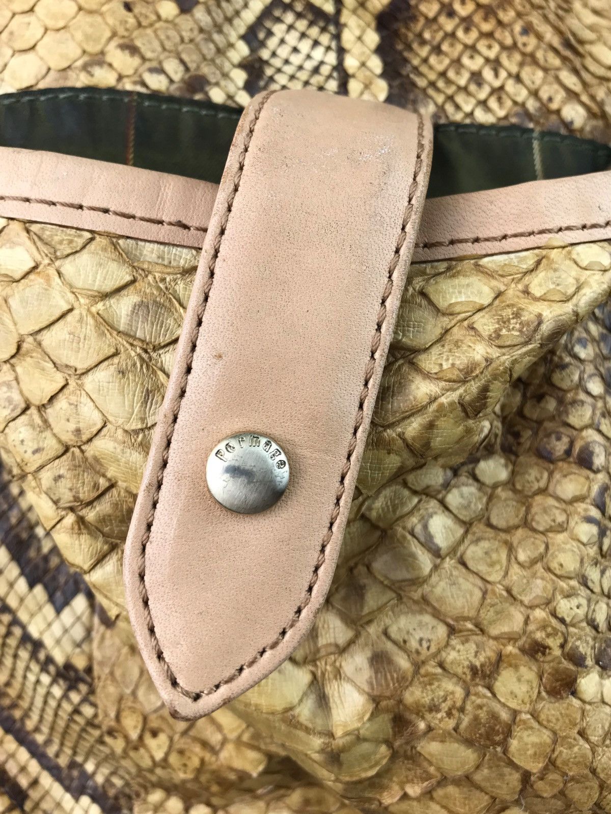 Japanese Brand BESTOFFER🔥VINTAGE PERMAGE HANDBAG SHOULDER BAG PHYTON SKIN Size ONE SIZE - 5 Thumbnail
