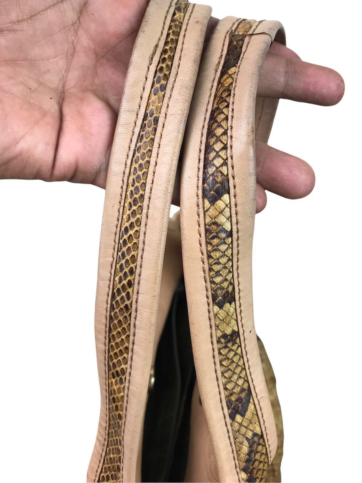 Japanese Brand BESTOFFER🔥VINTAGE PERMAGE HANDBAG SHOULDER BAG PHYTON SKIN Size ONE SIZE - 17 Thumbnail