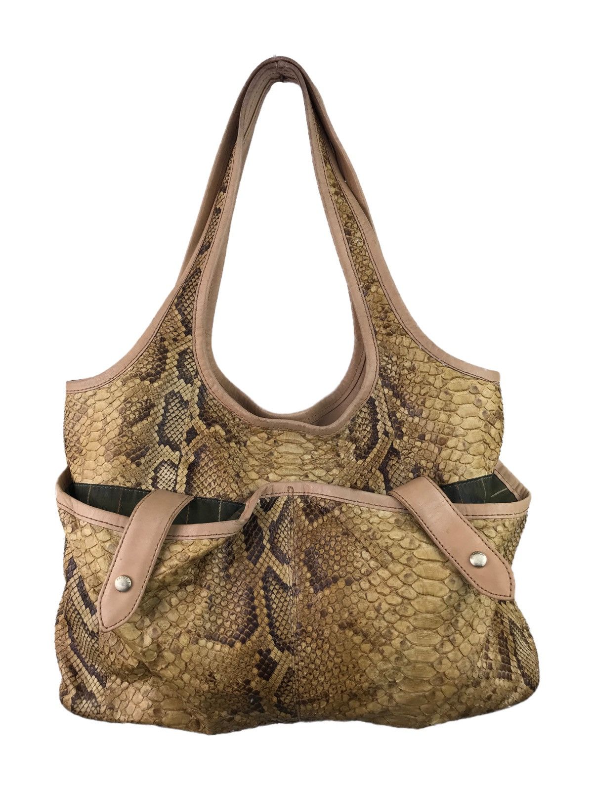 Japanese Brand BESTOFFER🔥VINTAGE PERMAGE HANDBAG SHOULDER BAG PHYTON SKIN Size ONE SIZE - 1 Thumbnail