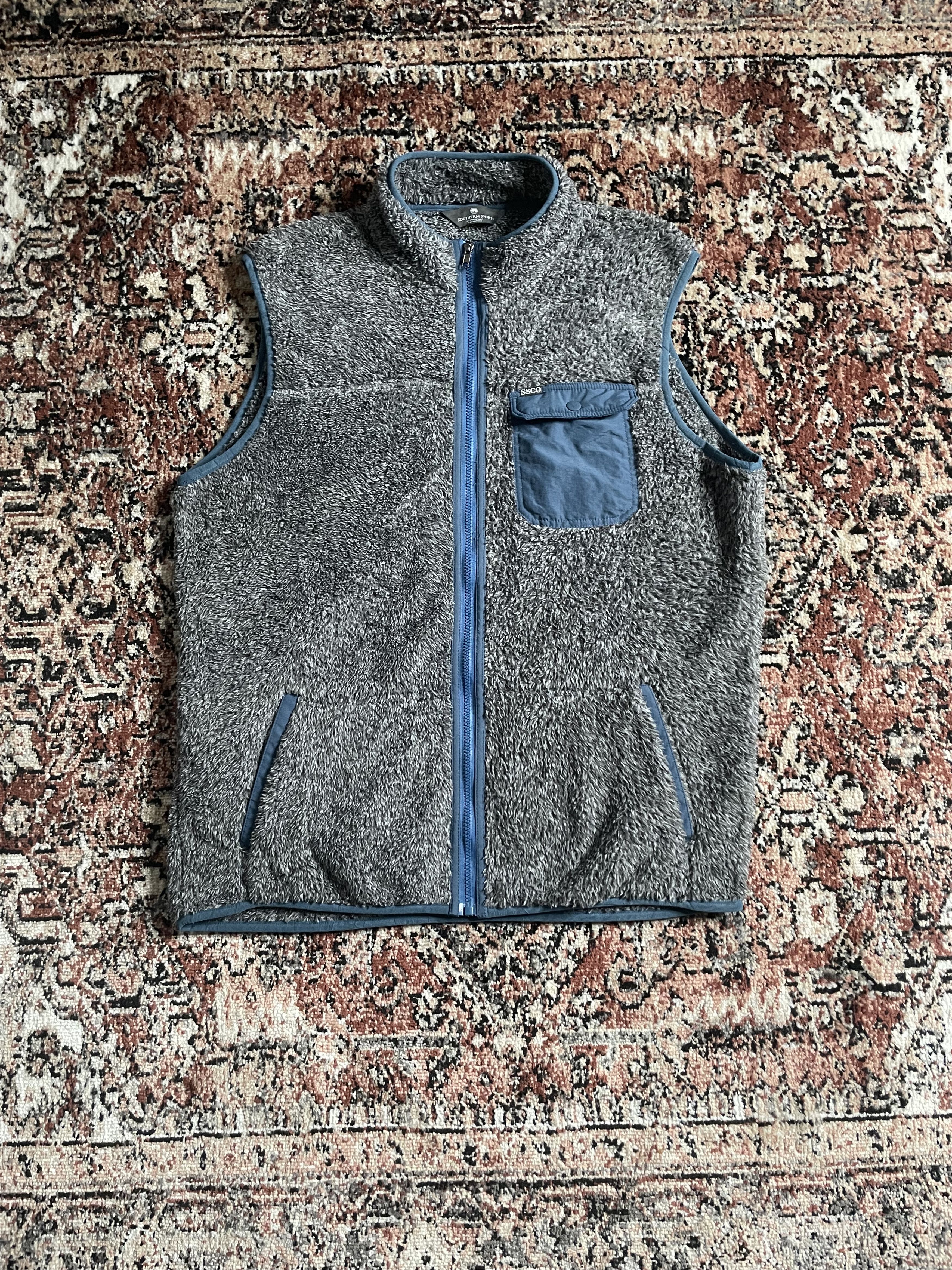 Vintage Southern Shirt - Gray/Blue Sherpa Vest Size US L / EU 52-54 / 3 - 1 Thumbnail