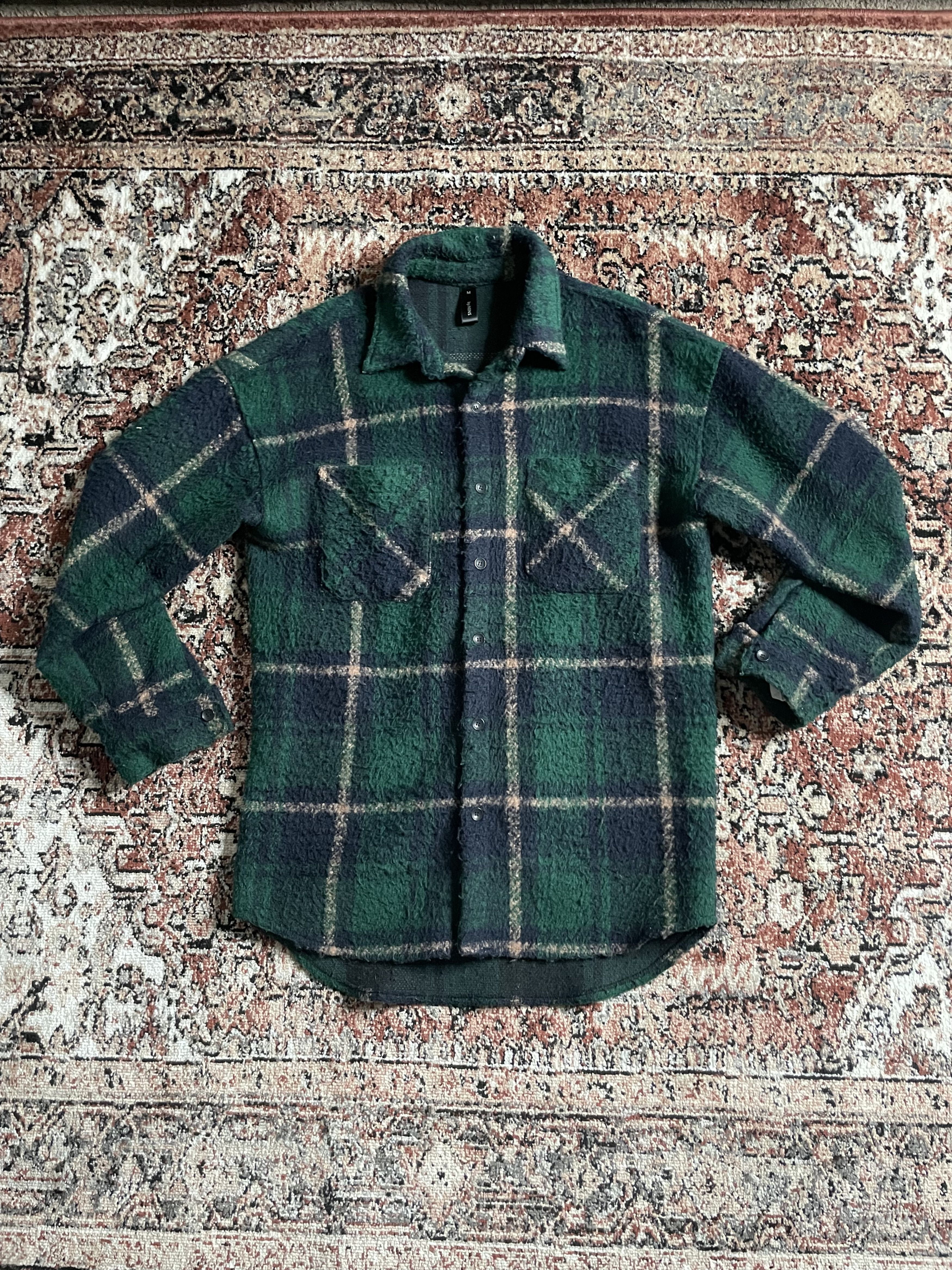 Vintage by.NENS - Green and black thick flannel Size US M / EU 48-50 / 2 - 1 Thumbnail