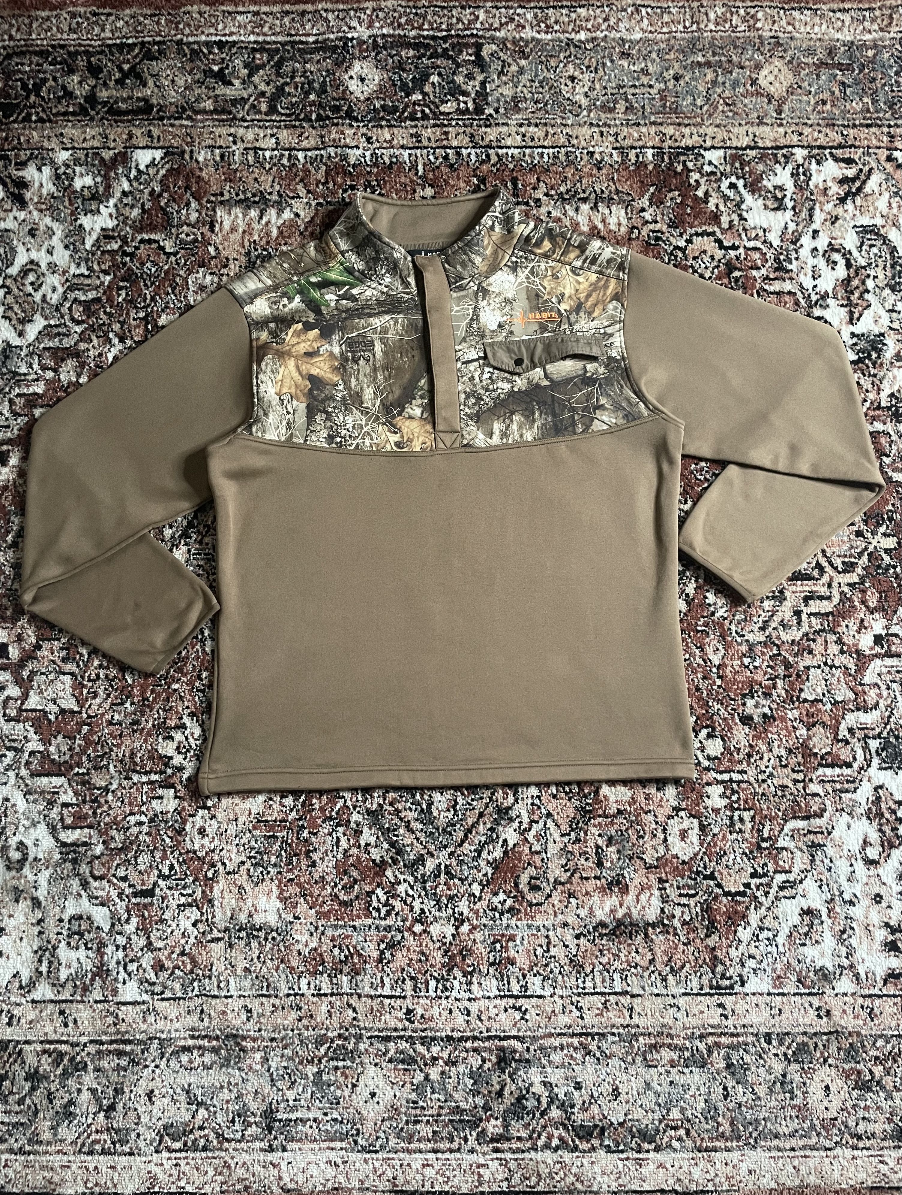 Vintage Habit - Brown/Camo half button up sweater Size US XL / EU 56 / 4 - 1 Thumbnail