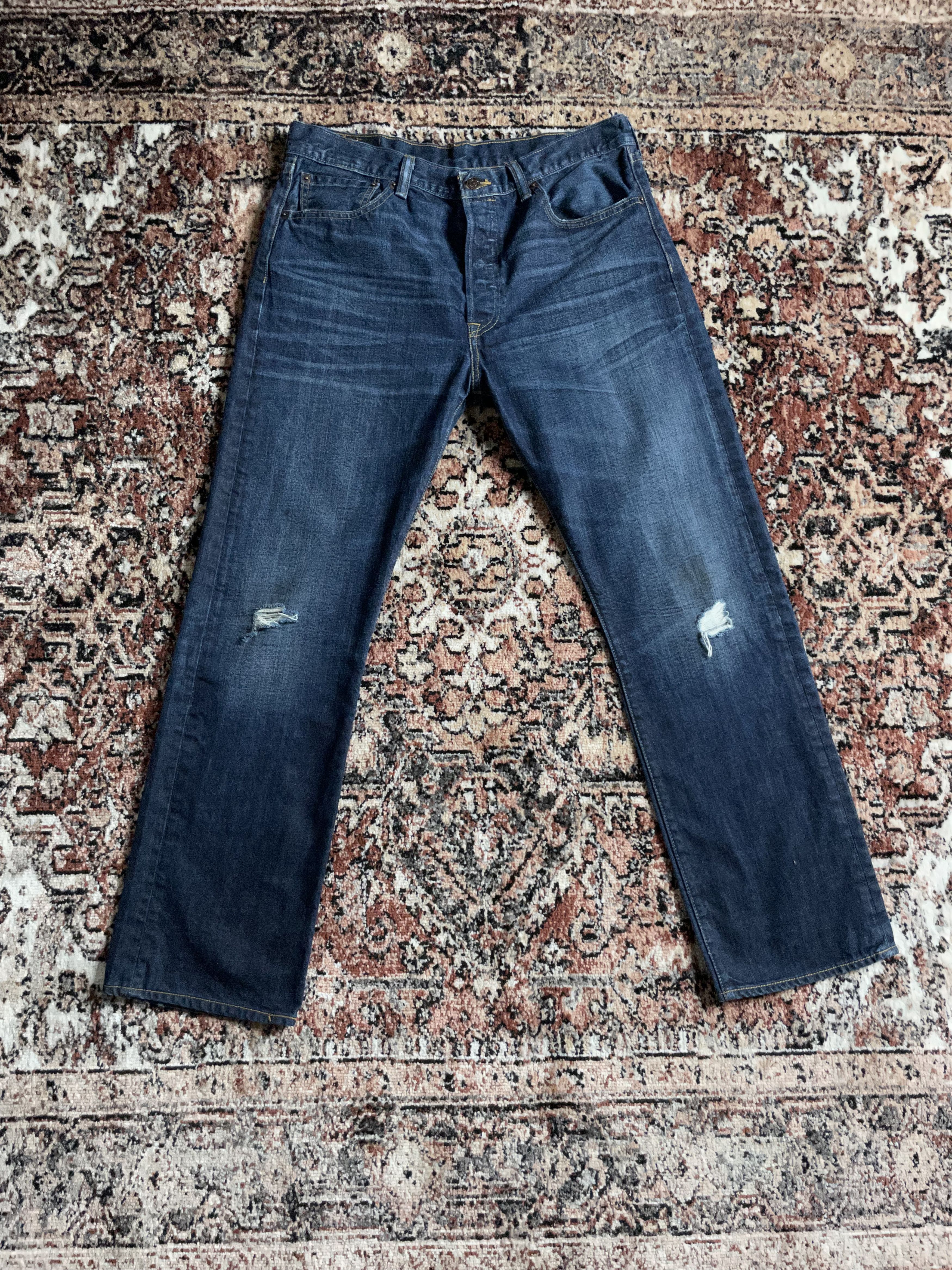 Levi's Levis - 501 Dark Blue Jeans Size US 34 / EU 50 - 1 Thumbnail