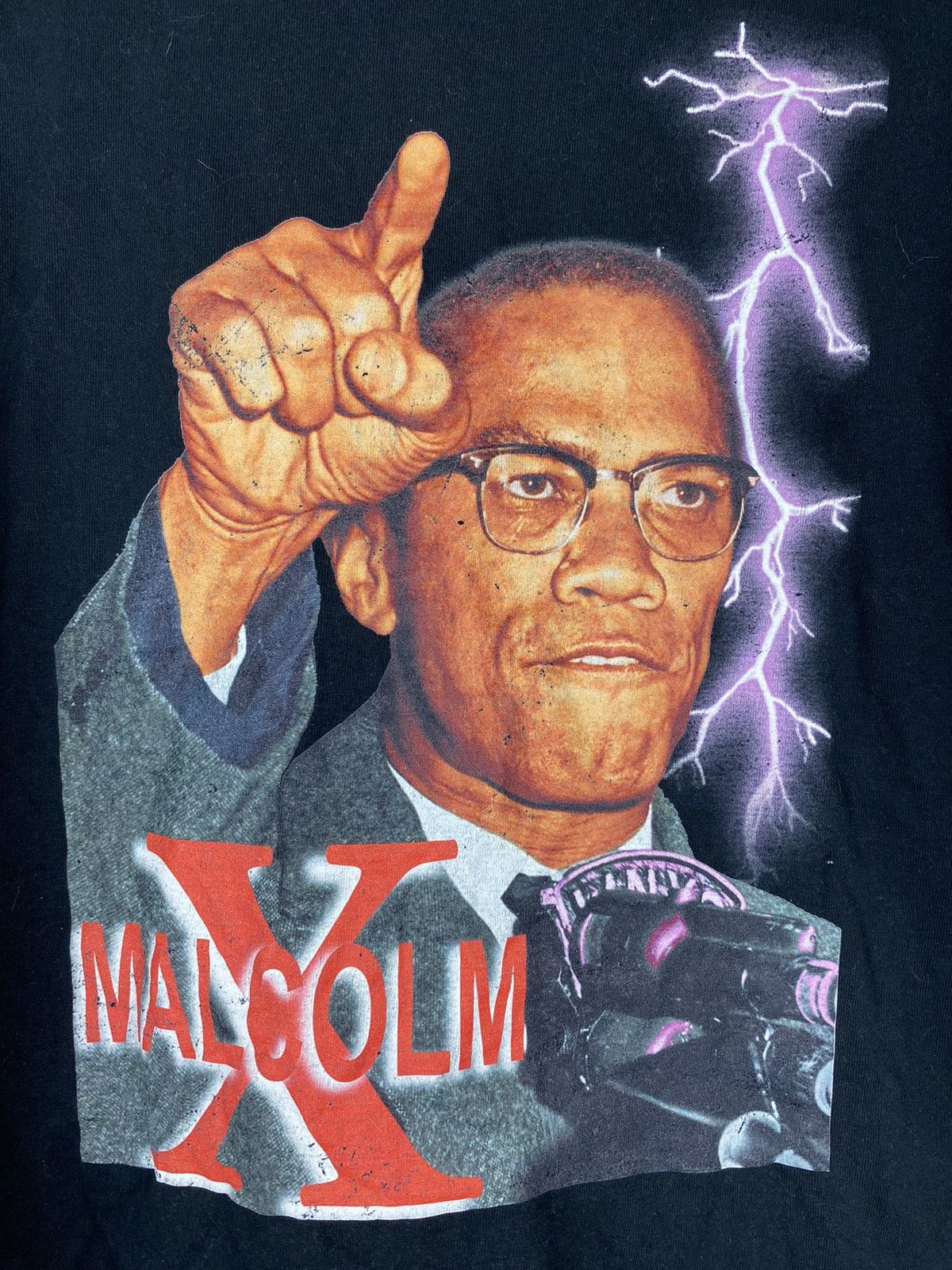 Vintage Vintage Malcom X Graphic Tee T Shirt Size US XL / EU 56 / 4 - 2 Thumbnail
