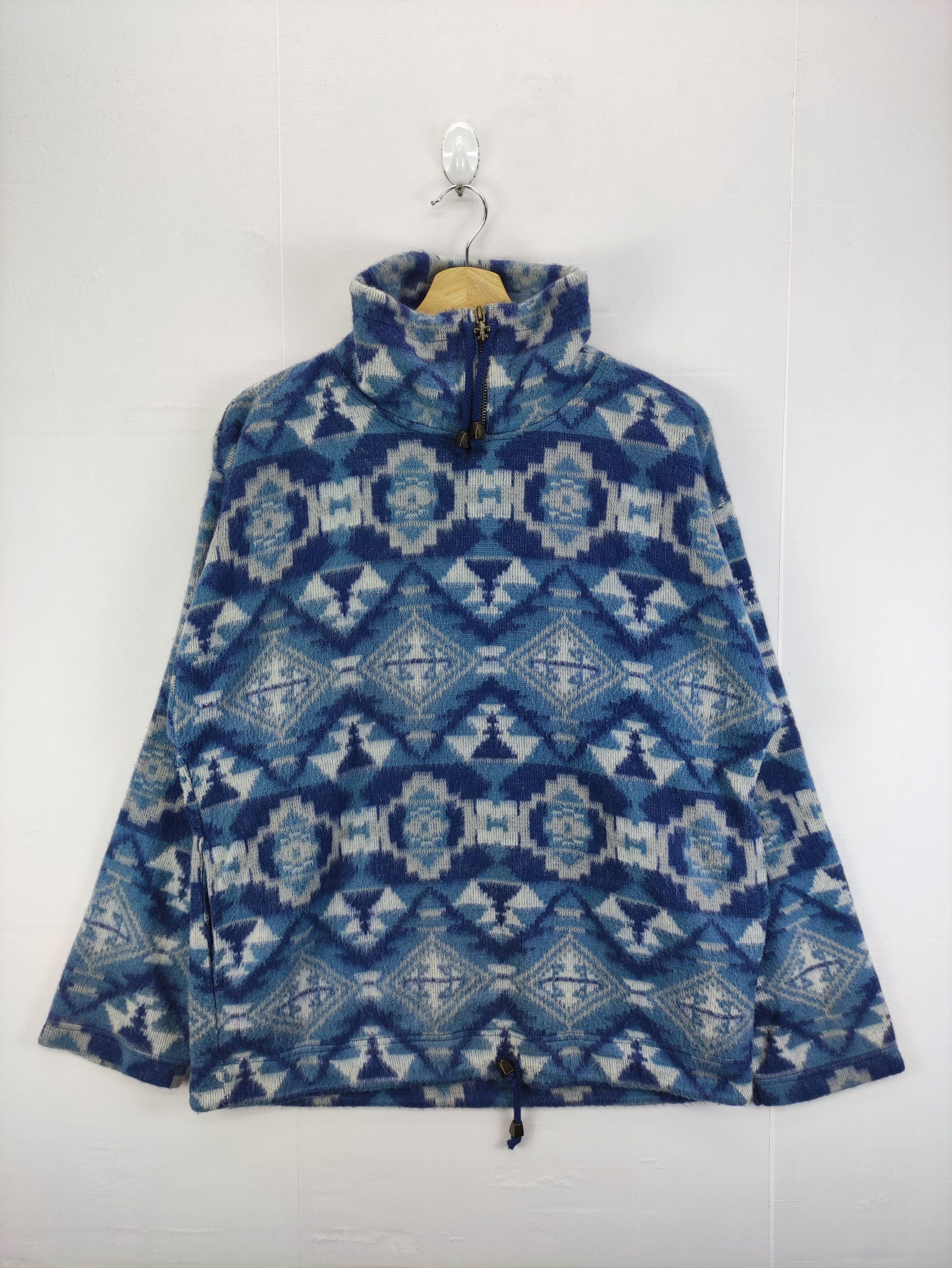 Japanese Brand Vintage Shinabas Navajo Native Fleece Half Zipper Sweater Size US L / EU 52-54 / 3 - 1 Thumbnail