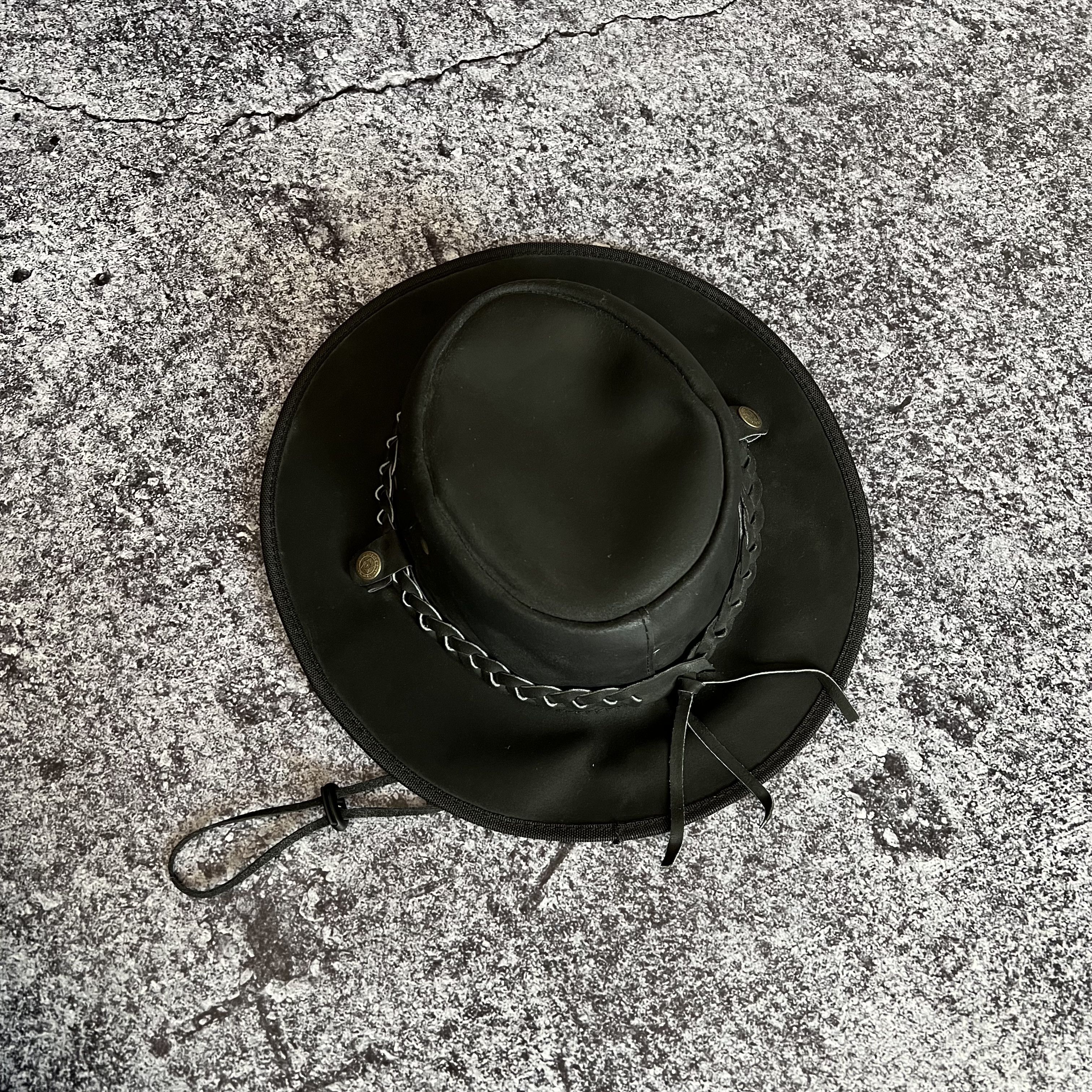 Cowboy Equipment Vintage Cowboy Leather Hat Cap Size S Size ONE SIZE - 5 Thumbnail