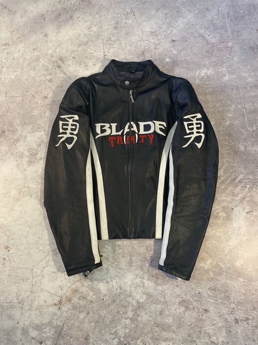 Vintage Y2K “Blade Trinity” Moto Leather Jacket | Grailed