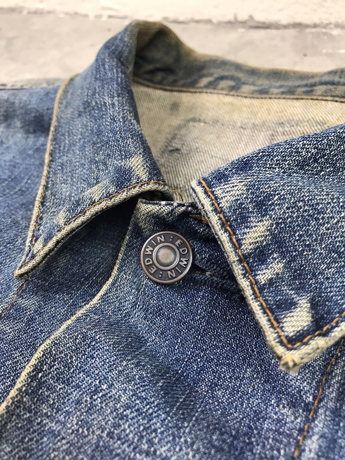 Edwin × Japanese Brand × Vintage 🔥BEST OFFER🔥VINTAGE DISTRESSED EDWIN DENIM JACKET 3L Size US XXL / EU 58 / 5 - 4 Thumbnail