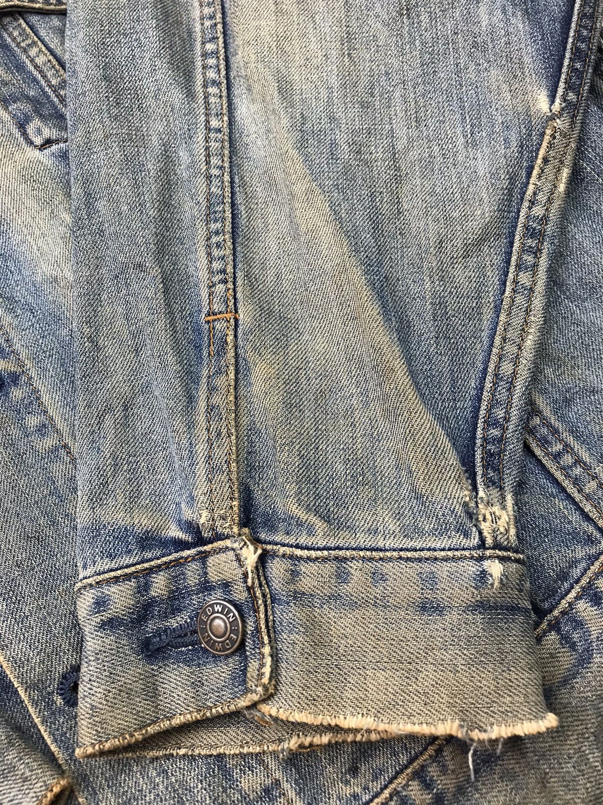 Edwin × Japanese Brand × Vintage 🔥BEST OFFER🔥VINTAGE DISTRESSED EDWIN DENIM JACKET 3L Size US XXL / EU 58 / 5 - 11 Thumbnail