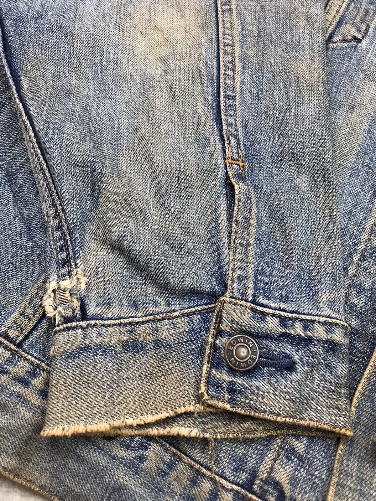 Edwin × Japanese Brand × Vintage 🔥BEST OFFER🔥VINTAGE DISTRESSED EDWIN DENIM JACKET 3L Size US XXL / EU 58 / 5 - 12 Thumbnail